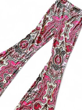 Free people Pink Paisley Print Flared Pants